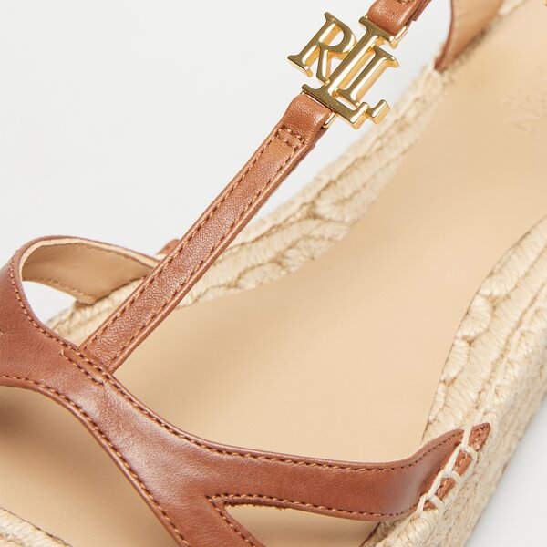 Damskie sandały LAUREN RALPH LAUREN PAYTON-ESPADRILLES-FLAT 802927966001 kolor brązowy