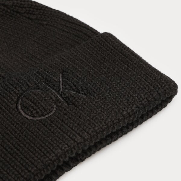 Męska czapka zimowa CALVIN KLEIN CZAPKA RE-LOCK BEANIE k60k608660bax kolor czarny