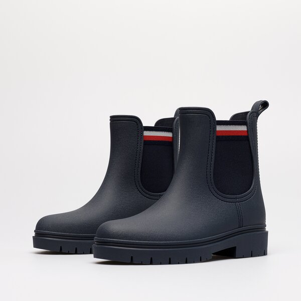 Damskie kalosze (buty gumowe) TOMMY HILFIGER RAIN BOOT ANKLE ELASTIC fw0fw06774dw5 kolor granatowy