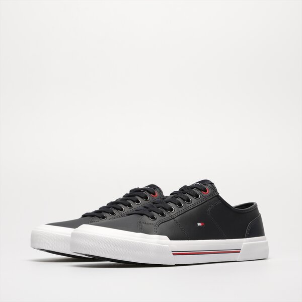 Męskie sneakersy (buty) TOMMY HILFIGER CORE CORPORATE VULC LEATHER fm0fm04561dw5 kolor granatowy