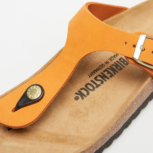 Damskie klapki BIRKENSTOCK GIZEH LENB BURNT ORANGE 1026561 kolor pomarańczowy