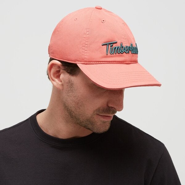 Damska czapka z daszkiem TIMBERLAND CZAPKA EMBROIDERED LOGO BASEBALL CAP tb0a1e9lw781 kolor czerwony