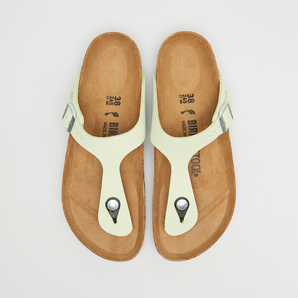 Damskie klapki BIRKENSTOCK GIZEH LENB FADED LIME 1026562 kolor żółty