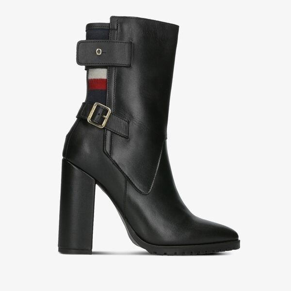 Damskie botki / sztyblety TOMMY HILFIGER MODERN BLANKET HIGH BOOTIE fw0fw04333990 kolor czarny