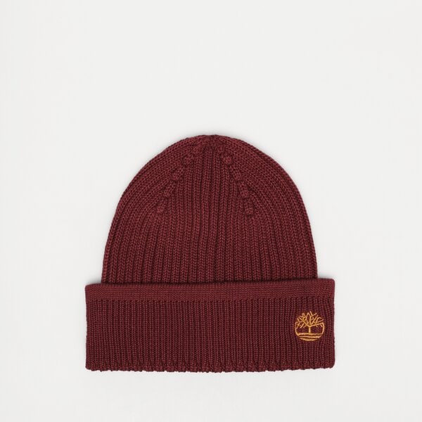 Damska czapka zimowa TIMBERLAND CZAPKA SOLID RIB BEANIE tb0a2px7i301 kolor bordowy