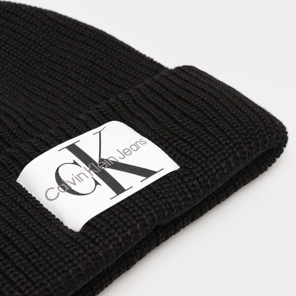 Męska czapka zimowa CALVIN KLEIN CZAPKA MONOLOGO PATCH BEANIE k50k506242bds kolor czarny