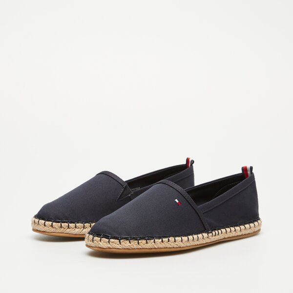 Damskie mokasyny i półbuty TOMMY HILFIGER BASIC TOMMY FLAT ESPADRILLE fw0fw06497dw6 kolor granatowy