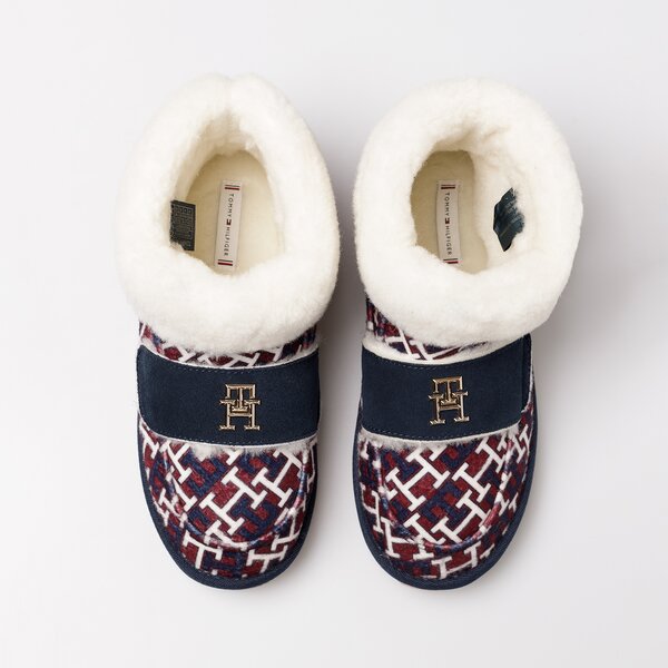 Damskie buty za kostkę TOMMY HILFIGER BOOT SLIPPER MONOGRAM fw0fw067170kq kolor multicolor