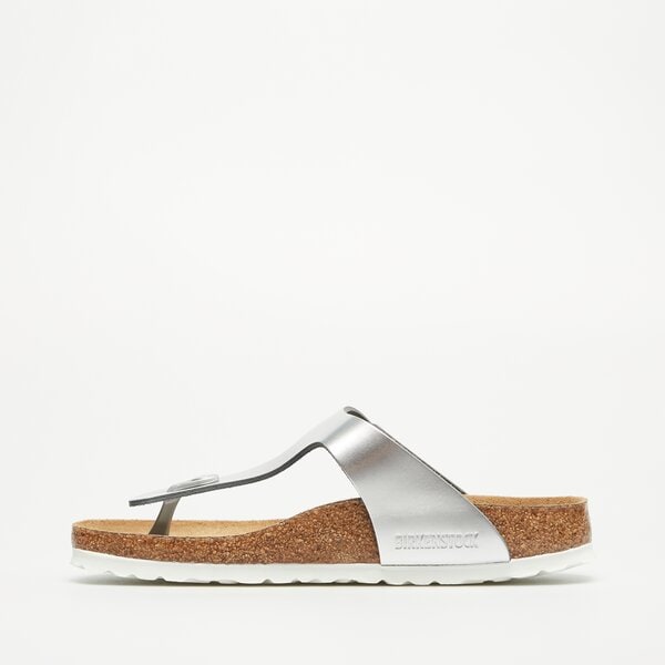 Damskie klapki BIRKENSTOCK GIZEH SFB LENA 1003675 kolor srebrny