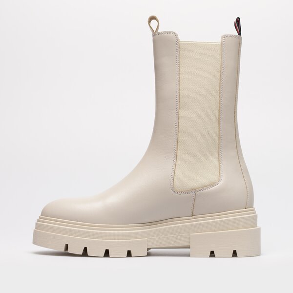 Damskie botki / sztyblety TOMMY HILFIGER MONOCHROMATIC CHELSEA BOOT fw0fw06730aci kolor beżowy