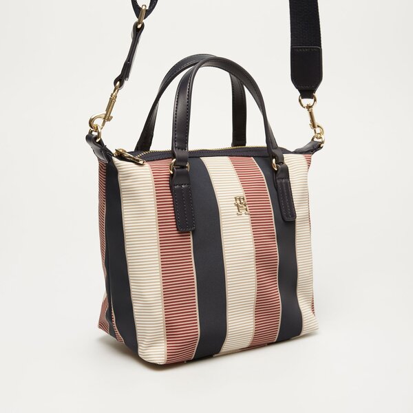 Damska torebka TOMMY HILFIGER TOREBKA POPPY SMALL TOTE STRIPE aw0aw16445aeg kolor multicolor