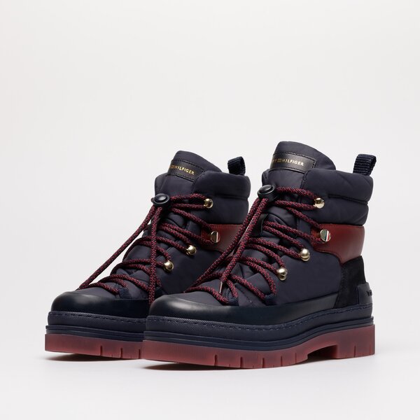 Damskie buty outdoor (trekkingowe) TOMMY HILFIGER LACED OUTDOOR BOOT fw0fw06610dw5 kolor granatowy