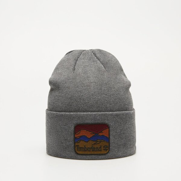 Damska czapka zimowa TIMBERLAND CZAPKA BEANIE WITH MOUNTAIN PATCH tb0a2pnj0101 kolor szary