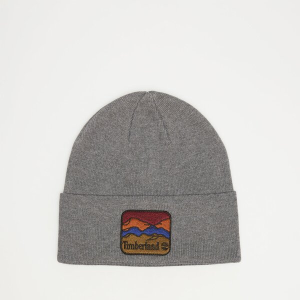 Damska czapka zimowa TIMBERLAND CZAPKA BEANIE WITH MOUNTAIN PATCH tb0a2pnj0101 kolor szary