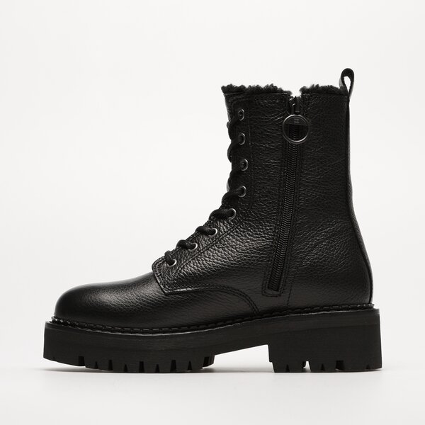 Damskie buty za kostkę TOMMY HILFIGER TJW URBAN BOOT TUMBLED LTR WL en0en02317bds kolor czarny