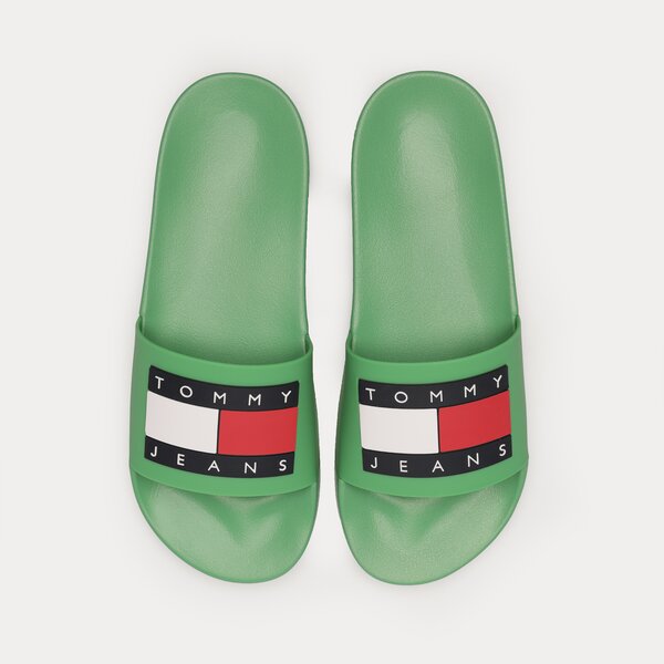 Męskie klapki TOMMY HILFIGER TOMMY JEANS POOL SLIDE ESS em0em01191ly3 kolor zielony