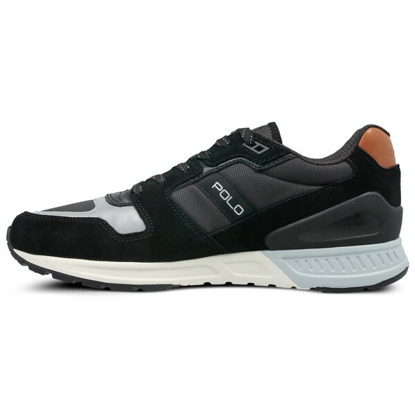 Męskie sneakersy (buty) POLO RL TRAIN100 SNEAKERS ATHLETIC SHOE BLACK/CHARCOAL SUEDE 809669838007 kolor czarny