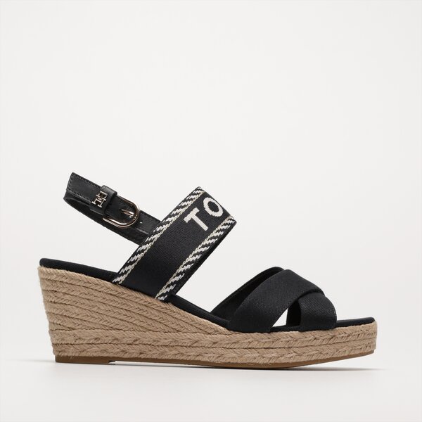 Damskie sandały TOMMY HILFIGER SEASONAL WEBBING MID WEDGE fw0fw07091dw6 kolor granatowy