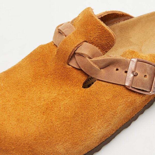 Damskie klapki BIRKENSTOCK BOSTON LEVE BRAIDED MINK 1026713 kolor brązowy