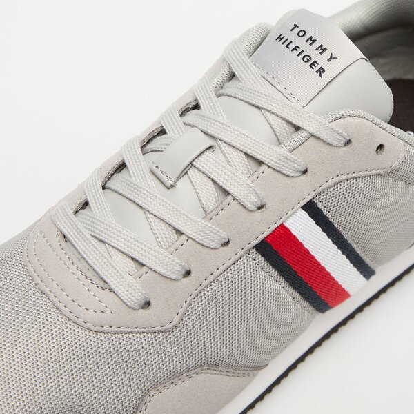 Męskie sneakersy (buty) TOMMY HILFIGER LO RUNNER MIX fm0fm04958prt kolor szary