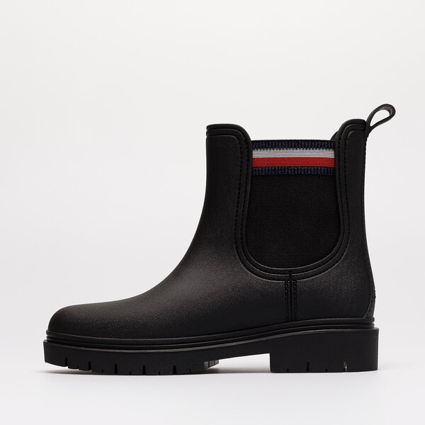 Damskie kalosze (buty gumowe) TOMMY HILFIGER RAIN BOOT ANKLE ELASTIC fw0fw06774bds kolor czarny