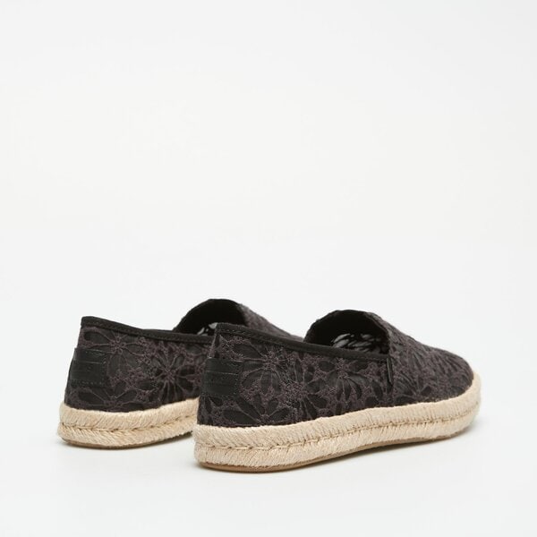 Damskie espadryle TOMS BLACK FLORAL LACE 10020684 kolor czarny