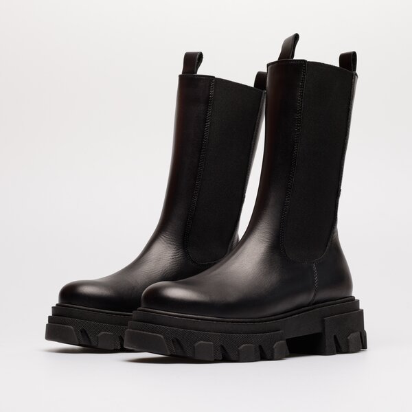 Damskie botki / sztyblety SYMBIOSIS BIKER BOOTS CHAIN 2 sywc222013 kolor czarny