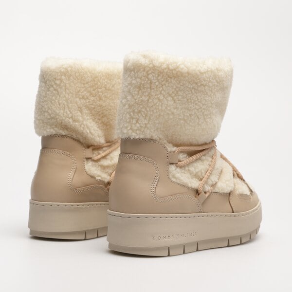 Damskie śniegowce TOMMY HILFIGER TOMMY TEDDY SNOWBOOT fw0fw07505abo kolor beżowy