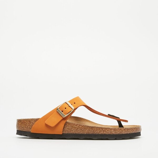 Damskie klapki BIRKENSTOCK GIZEH LENB BURNT ORANGE 1026561 kolor pomarańczowy