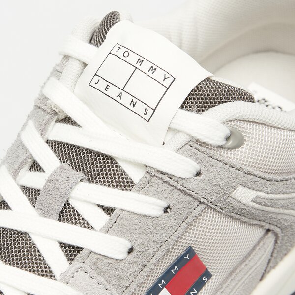 Męskie sneakersy (buty) TOMMY HILFIGER RUNNER MIX MATERIAL em0em01494pr7 kolor biały