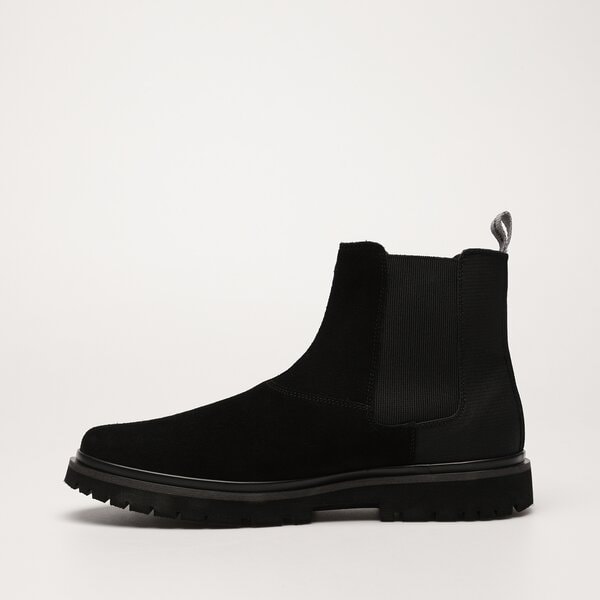 Męskie buty za kostkę CALVIN KLEIN EVA MID CHELSEA BOOT SUEDE ym0ym0076400t kolor czarny