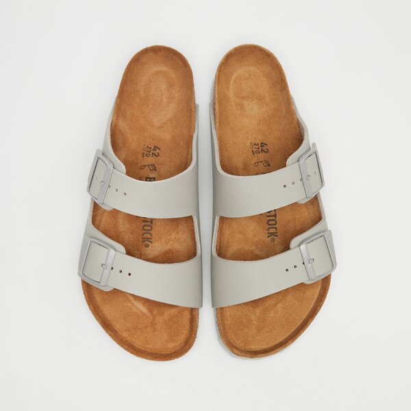 Męskie klapki BIRKENSTOCK ARIZONA BF SAFFIANO STONE COIN 1026450 kolor szary