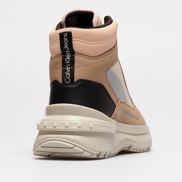 Damskie buty outdoor (trekkingowe) CALVIN KLEIN CHUNKY RUNNER LACEUP HIGH SU yw0yw008090hd kolor beżowy