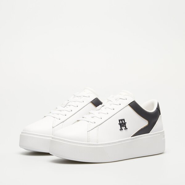 Damskie sneakersy (buty) TOMMY HILFIGER TH PLATFORM COURT SNEAKER fw0fw079100k5 kolor biały