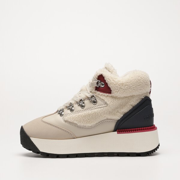 Damskie sneakersy (buty) TOMMY HILFIGER TJW WARM HYBRID BOOT en0en02312xjs kolor beżowy