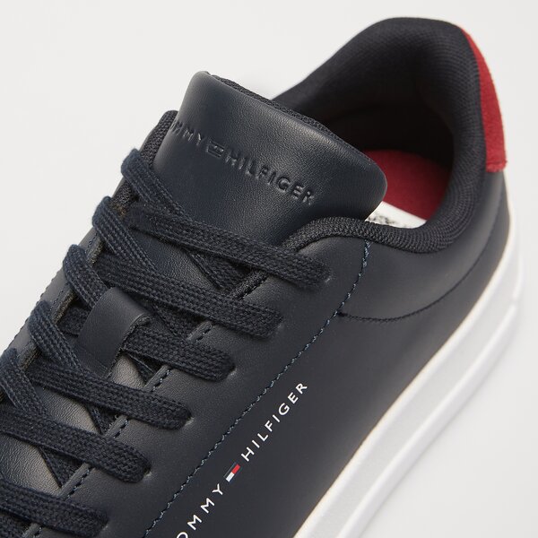 Męskie sneakersy (buty) TOMMY HILFIGER TH COURT LEATHER fm0fm04971dw5 kolor granatowy