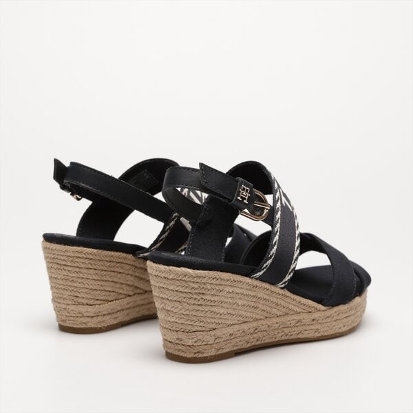 Damskie sandały TOMMY HILFIGER SEASONAL WEBBING MID WEDGE fw0fw07091dw6 kolor granatowy