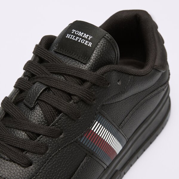 Męskie sneakersy (buty) TOMMY HILFIGER SUPERCUP STRIPES TUMBLED LTH fm0fm05300bds kolor biały