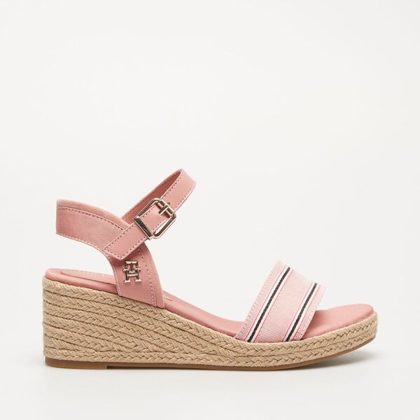 Damskie sandały TOMMY HILFIGER SHIRTING WEDGE SANDAL fw0fw078870kp kolor różowy