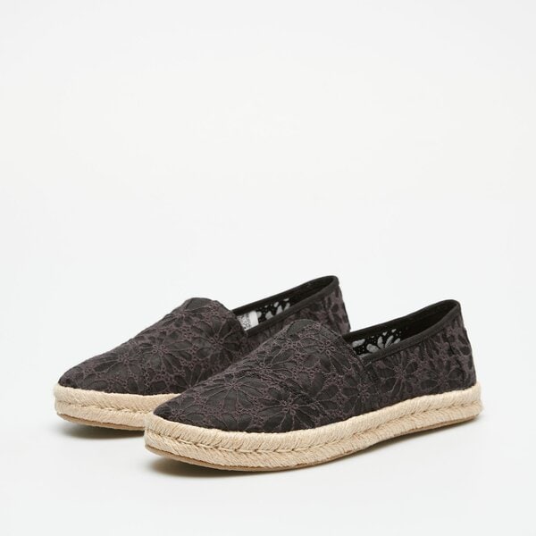 Damskie espadryle TOMS BLACK FLORAL LACE 10020684 kolor czarny