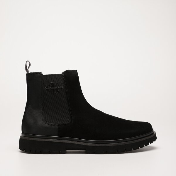 Męskie buty za kostkę CALVIN KLEIN EVA MID CHELSEA BOOT SUEDE ym0ym0076400t kolor czarny