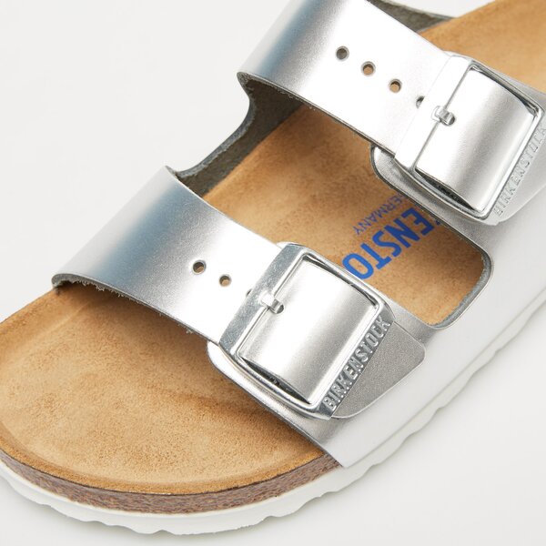 Damskie klapki BIRKENSTOCK ARIZONA SFB LENA 1005961 kolor srebrny