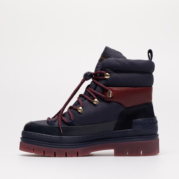 Damskie buty outdoor (trekkingowe) TOMMY HILFIGER LACED OUTDOOR BOOT fw0fw06610dw5 kolor granatowy