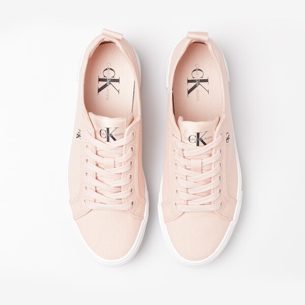 Damskie trampki CALVIN KLEIN VULCANIZED FLATFORM BOLD LACEUP yw0yw00702tky kolor różowy