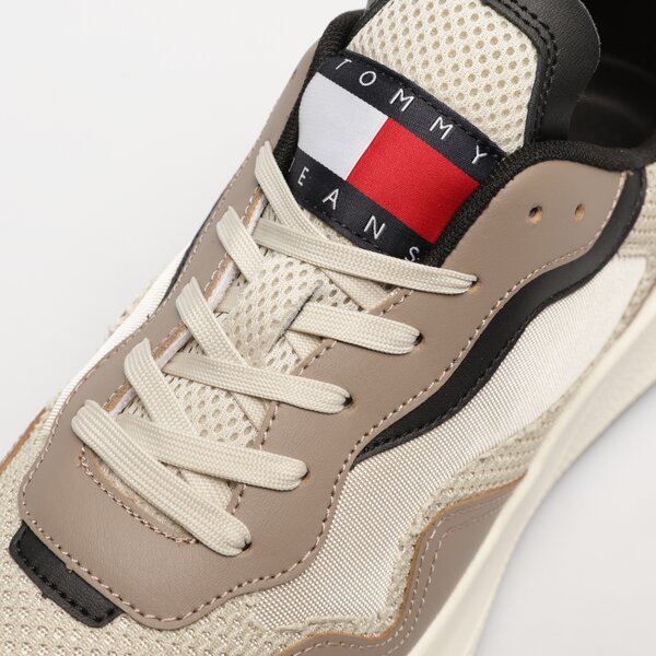 Męskie sneakersy (buty) TOMMY HILFIGER TJM RUNNER MIX MATERIAL em0em01259aev kolor beżowy