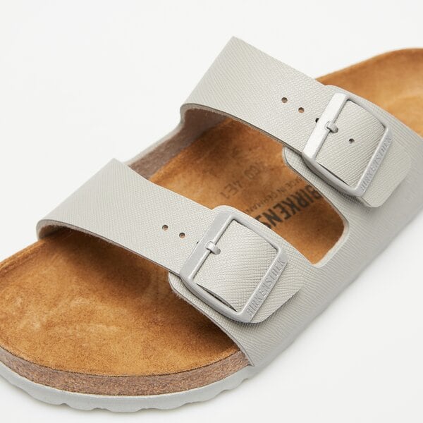 Męskie klapki BIRKENSTOCK ARIZONA BF SAFFIANO STONE COIN 1026450 kolor szary