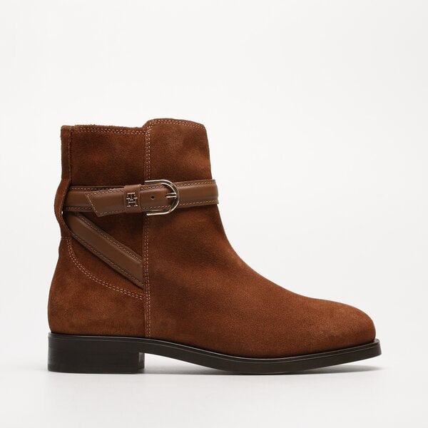 Damskie botki / sztyblety TOMMY HILFIGER ELEVATED ESSENTIAL BOOT SUEDE fw0fw07482gtu kolor brązowy