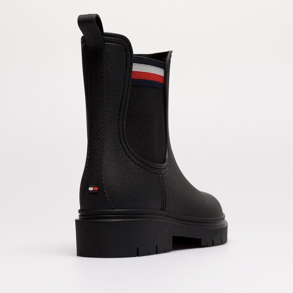 Damskie kalosze (buty gumowe) TOMMY HILFIGER RAIN BOOT ANKLE ELASTIC fw0fw06774bds kolor czarny