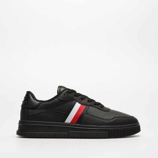 Męskie sneakersy (buty) TOMMY HILFIGER SUPERCUP LEATHER STRIPES fm0fm048240gq kolor czarny