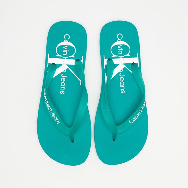 Męskie klapki CALVIN KLEIN BEACH SANDAL MONOLOGO ym0ym0083802n kolor niebieski